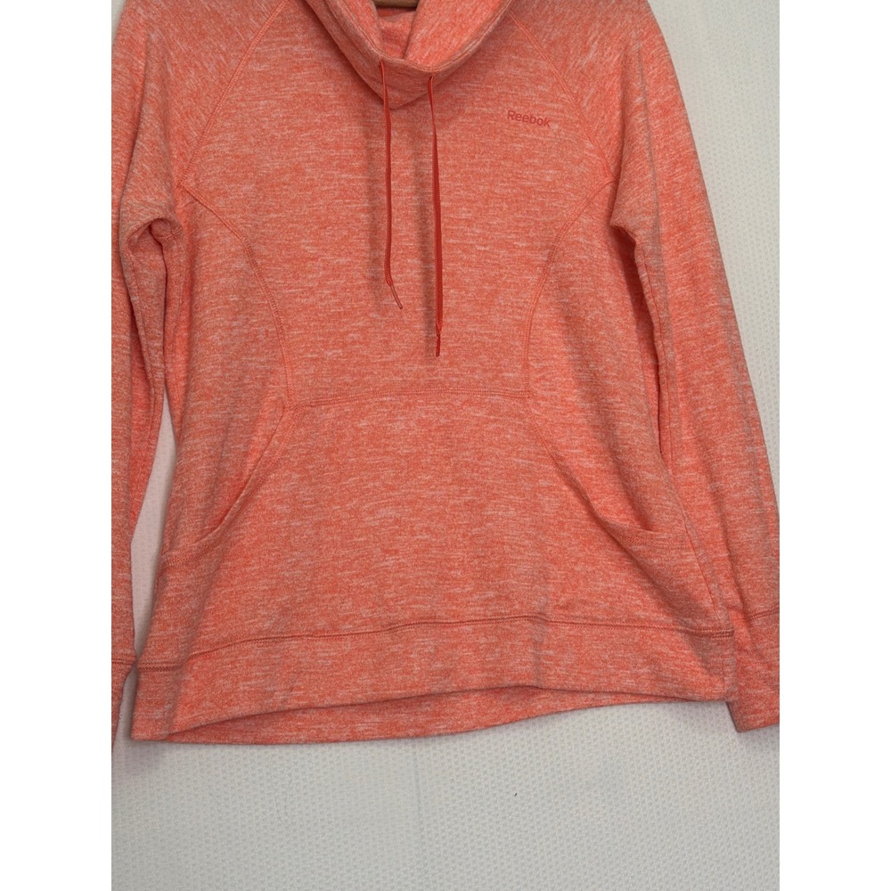 Reebok Womens Cowl Neck Pullover Space Dye Coral Hoodie Sweatshirt Medium M - Picture 3 of 10
